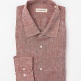 carpasus sustainable organic linen shirt verzasca uni rust. Nachhaltiges Carpasus Hemd Verzasca Uni Rost aus Bio Leinen 